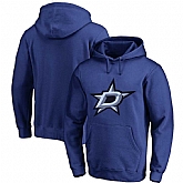 Men's Customized Dallas Stars Blue All Stitched Pullover Hoodie